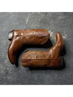 Vintage Lucheses Brown Cowboy Boots